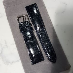 Michele Navy Alligator Watch Band - 20mm